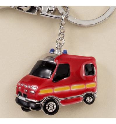 porte-clefs camion de pompier rouge